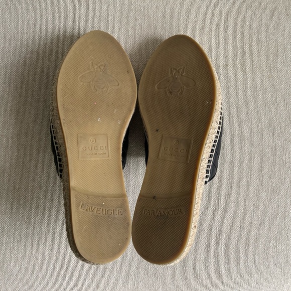 AUTH GUCCI Nappa Matelasse Marmont Espadrille Mules Size 38 - Picture 8 of 8